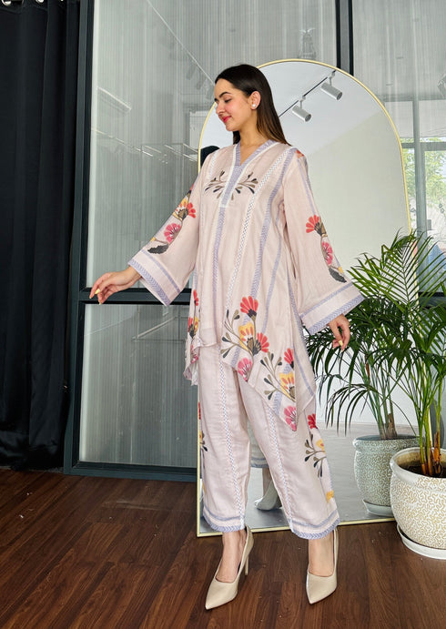 Floral Veil Summer Kurta Set